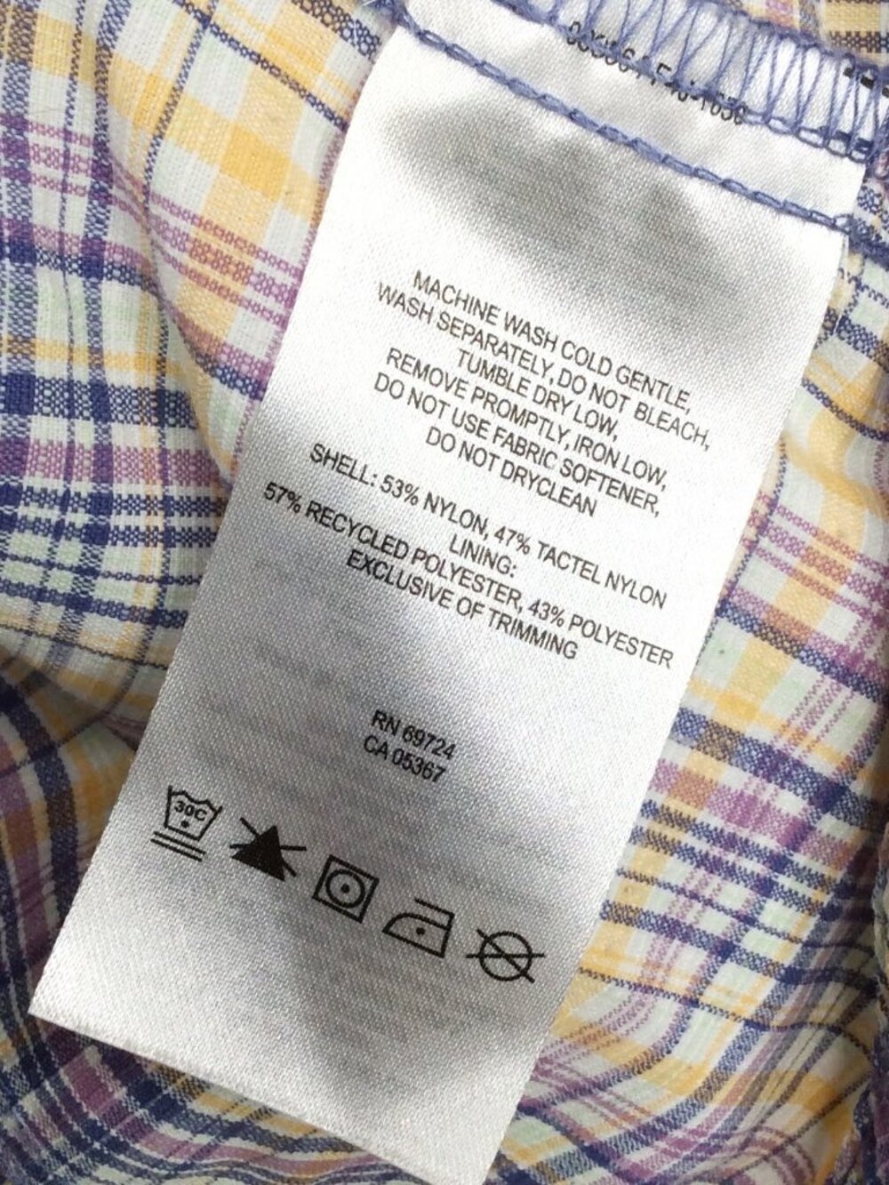 Columbia Omni-Shade Plaid Top Women's Size XS Purple Vented Roll Tab Sleeve - Picture 9 of 9